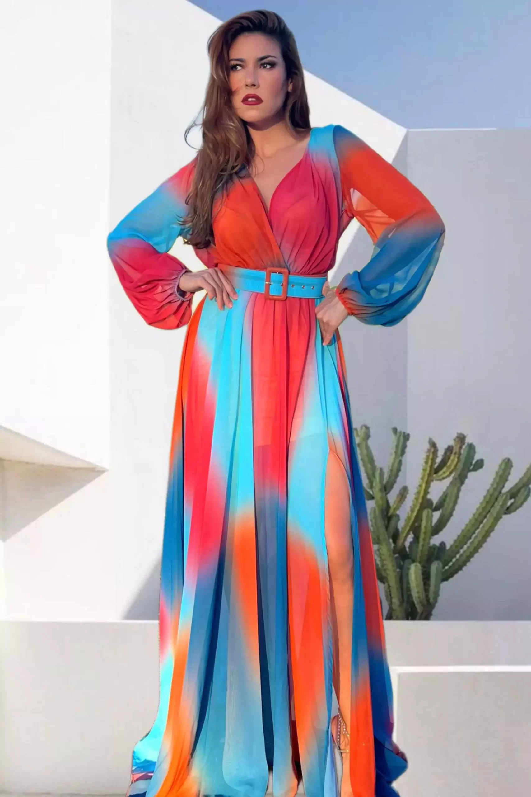 maxi peasant dress Mixed Print Boho Peasant Dress S/M – OMNIA